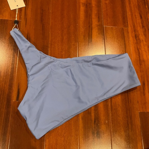 Lovers and Friends Bikini Top One Shoulder Swimsuit Swim Periwinkle Blue New M - Picture 5 of 5